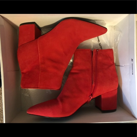steve madden red suede booties